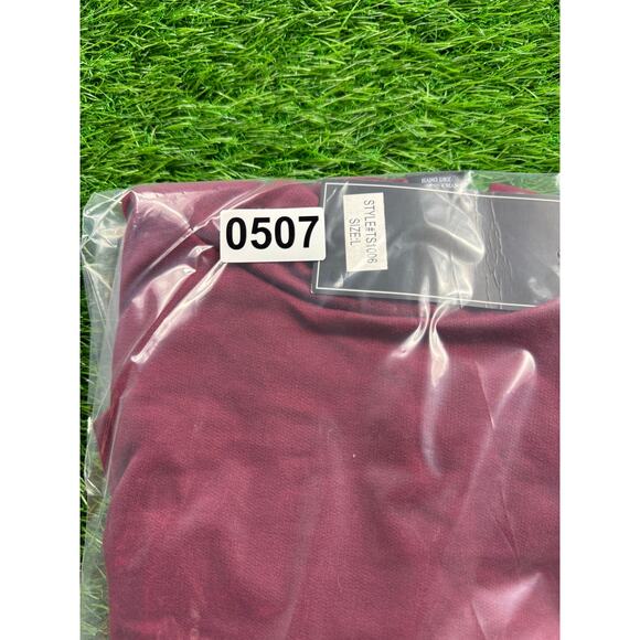 C-Mode Women’s Crop Hoodie Top L Burgundy Short Sleeve Sport Hem NWT Activewear - Picture 7 of 7